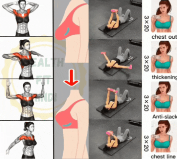 Упражнения для подтягивания обвисшей груди GIF